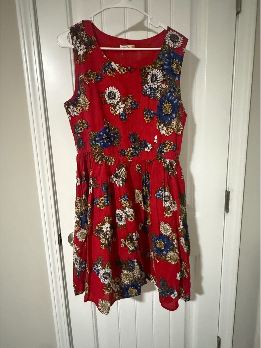Tulip B Red Floral Sleeveless Dress XL